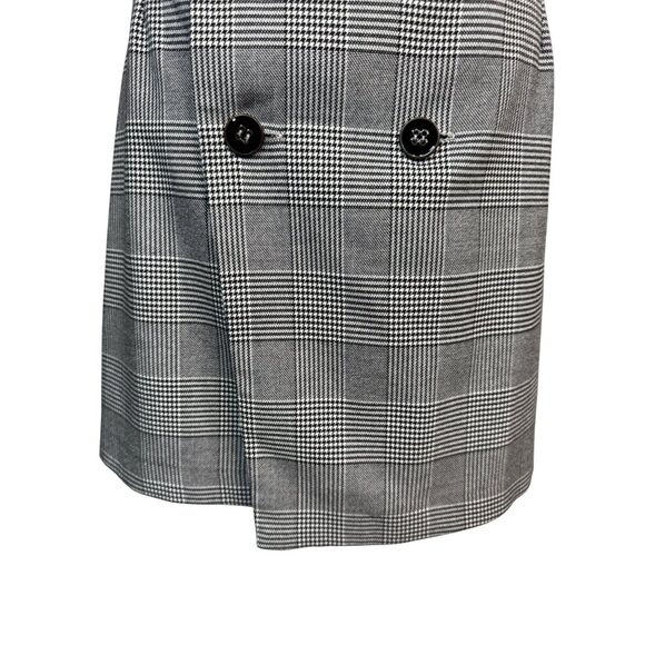 2/$30 ZARA XS Black & White Plaid Skirt Button Details - Picture 5 of 13